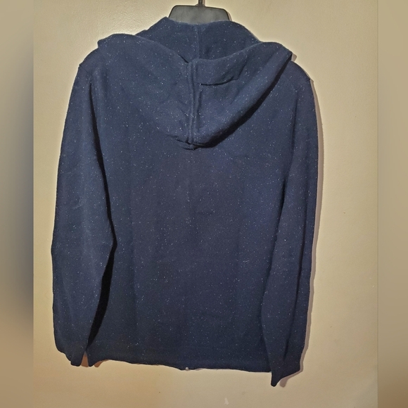 Banana Republic Wool Blend Zip Up Hooded Sweater Speckled Size L - Picture 2 of 5